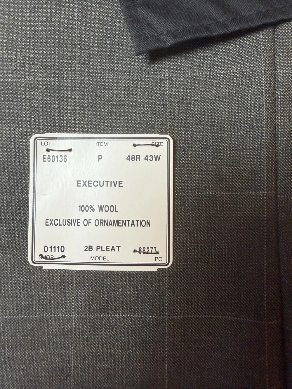 JOSA BANK Grey WindowPane NWT suit